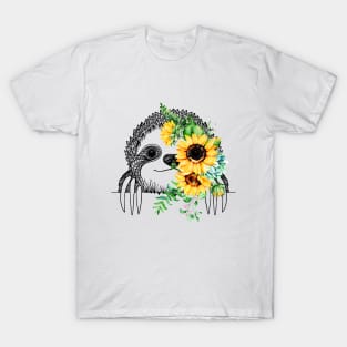 Sloth With Flower T-Shirt